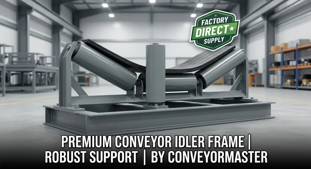 Close-up view of precision-welded industrial support structures designed for stable and reliable conveyor system operations.