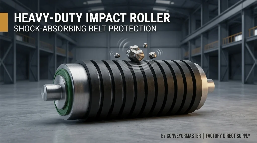 Heavy-duty Impact Roller components - specialized rubber rings for mining and industrial conveyor systems