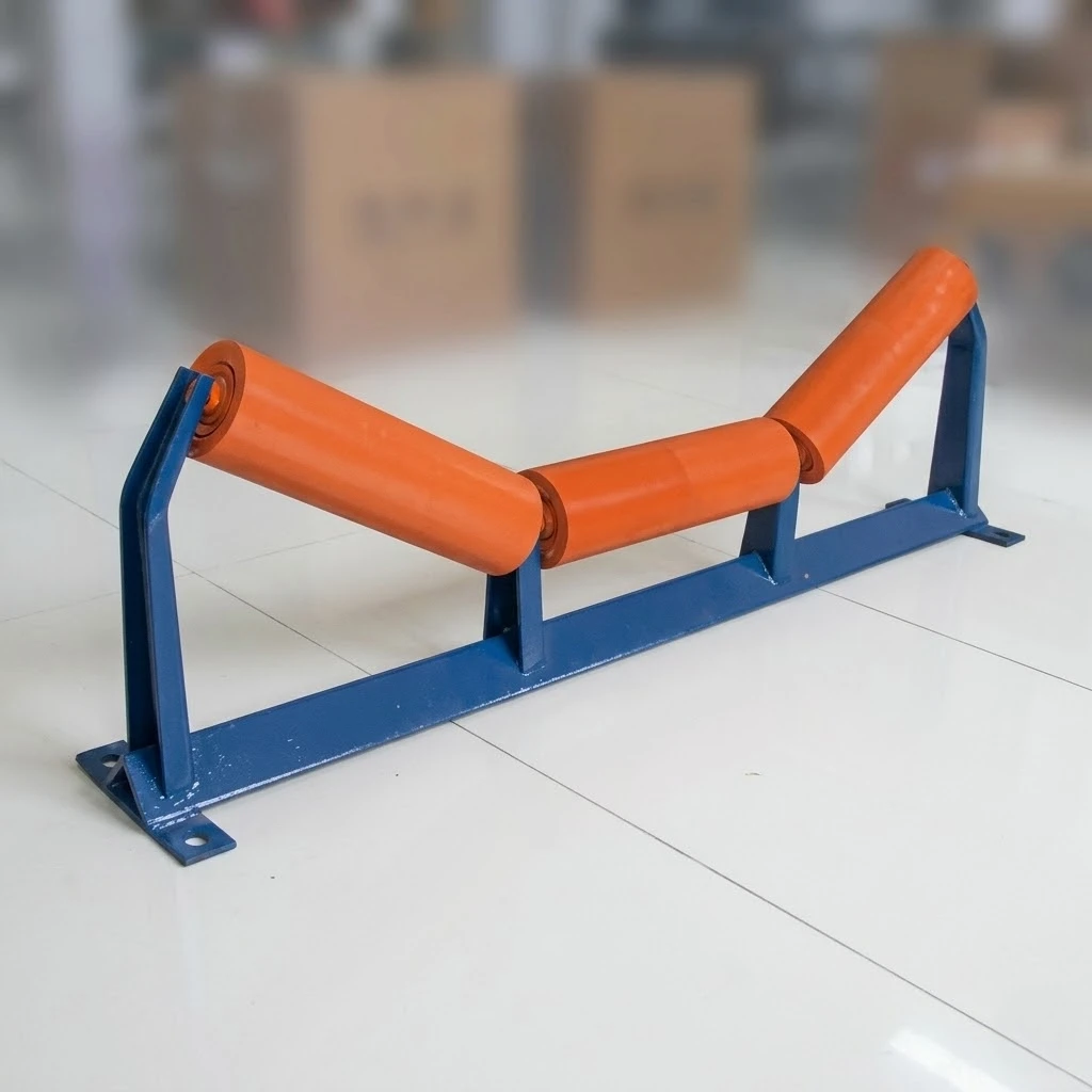 Heavy-duty Troughing Idler Frame with Steel Rollers for Belt Conveyor System